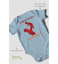 Babasının Kopyası Baskılı Bebek Zıbını – Çıtçıtlı Body  %100 Pamuk Kısa Kol (Bebek Mavisi)