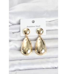 316L Çelik Gold Renk Damla Model Kadın Küpe TJ-BKP11830