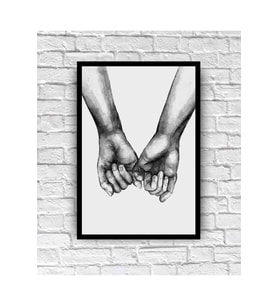 Love Aşk El ele Tutuşan Sevgili Dekor Konsept Tablo MDF Kaliteli Baskı Çerçeve Görünüm(19x27 cm)
