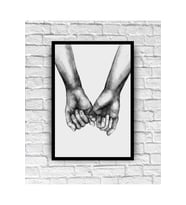 Love Aşk El ele Tutuşan Sevgili Dekor Konsept Tablo MDF Kaliteli Baskı Çerçeve Görünüm(19x27 cm)