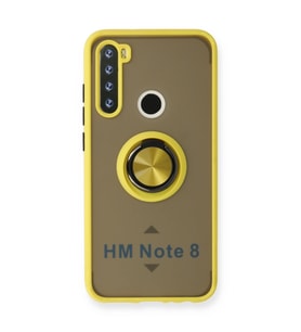 Xiaomi Redmi Note 8 Kılıf Montreal Yüzüklü Silikon Kapak - Sarı