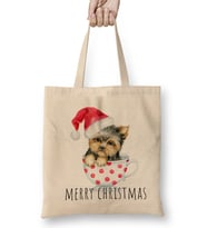 Cute Merry Christmas Yılbaşı Yeni Yıl Konseptli Bez Çanta Uzun Saplı