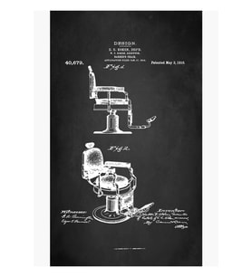 Berber Koltuğu Patent 1910 Tablo Ahşap Poster Dekoratif