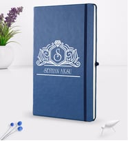 BK Gift Kişiye Özel İsimli Lacivert Termo Deri Defter 16x24cm Model 13