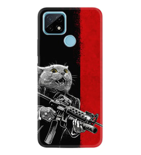 Realme C11 C21 C21Y C25Y C11 2021 Kılıf Desemli Silikon Çılgın Kedi 1674
