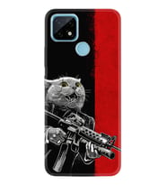 Realme C11 C21 C21Y C25Y C11 2021 Kılıf Desemli Silikon Çılgın Kedi 1674