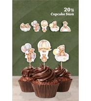 Ayıcık Temalı Cupcake Süsü 20'li