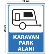Metal Karavan Park Alanı 15cm x 20cm Uyarı Levhası Yönlendirme Tabelası
