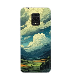 Redmi Note 9 Pro/Note 9S Uyumlu Doğa ve Bulut Desenli Şeffaf Telefon Kılıfı