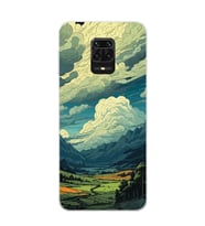 Redmi Note 9 Pro/Note 9S Uyumlu Doğa ve Bulut Desenli Şeffaf Telefon Kılıfı