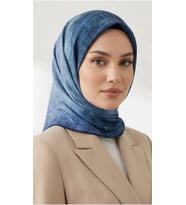 Levidor Tensel Eşarp Batik Desen Saks Mavi