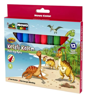 Maxi Jumbo Keçeli Kalem Felt-tip Pens- 12 Li