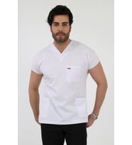 Bflex Unisex Likralı Yarasa Kol Tek Üst - 6401 Beyaz Soft