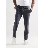 Slimfit Beli Lastikli Ve İplikli Polyamid Hafif Parlak Kışlık Kumaş Erkek Jogger Pantolon (Gri)