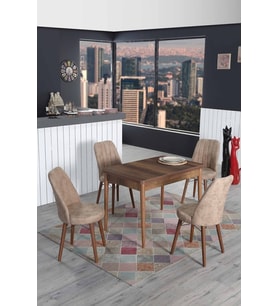 4 Kişilik Sabit Masa Sandalye Takımı Mutfak Masası 70x110