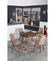 4 Kişilik Sabit Masa Sandalye Takımı Mutfak Masası 70x110