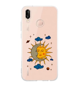 Huawei P20 Lite Uyumlu Baskılı Yumuşak Silikon Şeffaf Telefon Kılıfı