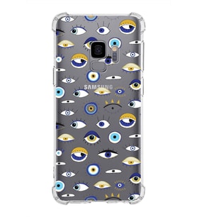 PrintiFy Samsung Galaxy S9 Uyumlu Nazar Boncuğu 2 Baskılı Şeffaf Köşe Korumalı Antişok Kılıf