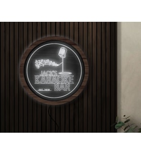 BK Gift Kişiye Özel Led Işıklı Yuvarlak Bar Tabelası, Işıklı Tabela, Bar Dekorasyonu, Duvar Dekoru, Home Bar Tabela-22