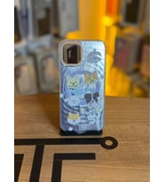 iPhone 12 / 12 Pro Uyumlu Renkli İllüstrasyon Özel Tasarım Silikon Kılıf (Pembe Gümüş)