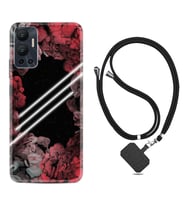 Infınix Hot 12 Kılıf Silikon Boyun Askılı İpli Desenli Silikon Flowers Line 1732