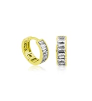?Gümüş Gold Baget Taşlı Halka Küpe CSR2183257