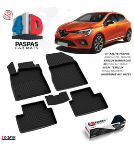 Renault Clio 5 4D Havuzlu Paspas 2019-2026 A+Kalite