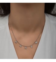 Annem Yazılı Rodaj Kolye-925 Ayar Gümüş