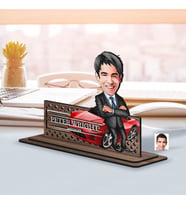 BK Gift Kişiye Özel 3D Kabartma İsimli Baba Karikatürlü Ahşap Biblo-2, Babaya Hediye, Babalar Günü Hediyeleri