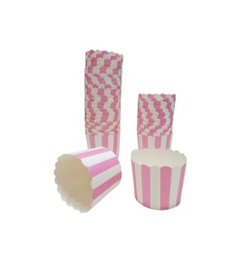 Cupcake/Muffin /Suffle Kek Kapsülü Pembe Beyaz 25 li