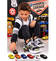 Minipa Garage Gümüş Erkek Çocuk Garaj Tabanlı Çift Metal Arabalı Ortopedik Spor Ayakkabı
