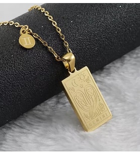 Altın Kaplama  İkizler Burcu Tarot Gümüş Kolye