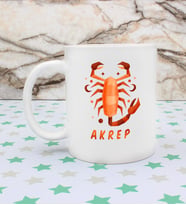 Akrep Burcu Özel Tasarım Kupa Bardak (Beyaz)