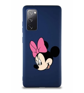 Samsung Galaxy S20 FE Soft Premier Kapak Minnie Mouse-B Tasarımlı Silikon Kılıf - Lacivert (Şeffaf)