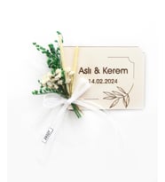 50 Adet 6x8cm Ahşap Magnet Doğal Çiçekli İsimli Söz Nişan Düğün Hediyesi (Karışık)