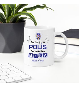Polis Babaya Hediye Kupa (Beyaz)