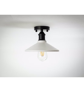 RİOLİGHT RETRO TEKLİ METAL SARKIT AVİZE ŞAPKA ÇAPI: 22CM (Siyah - Beyaz)