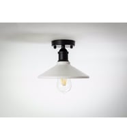 RİOLİGHT RETRO TEKLİ METAL SARKIT AVİZE ŞAPKA ÇAPI: 22CM (Siyah - Beyaz)