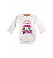 Kız Bebek Beyaz Patron Bebek Baskılı Zıbın Body