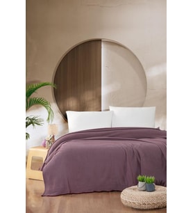 Macar Tek Kişilik Pike Pamuklu Yatak Örtüsü 170x230 Bordo