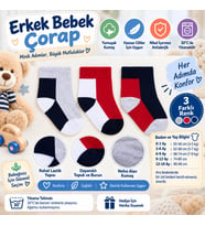 Assn Erkek Bebek Çorap USB2202 Gri Melanj (adet fiyatıdır)