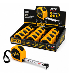 12 ADET 3MT X 16MM OTOMATİK ÇELİK ŞERİT METRE STOPLU (5343)