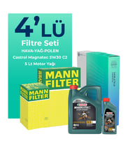 MANN Volkswagen Passat 1.6 Benzin Filtre Bakım Seti Castrol Motor Yağlı (2006-2011) 4 Lü
