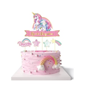 Unicorn Temalı Pasta Süsü Kürdan 5 li