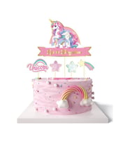 Unicorn Temalı Pasta Süsü Kürdan 5 li