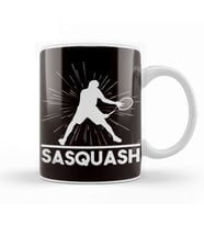 Funny Sasquatch Squash Player Racket Indoor Tennis Court Kupa Bardak Porselen