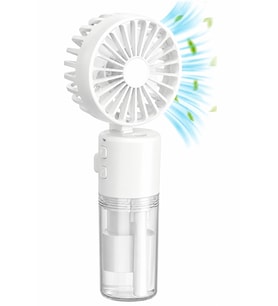 Mini Fan Şarjlı El Fanı Beyaz Boyuna Asmalı USB Type-C Şarjlı 4 Kademeli Taşınabilir Vantilatör Serinletici Fan