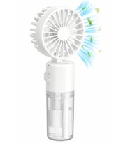 Mini Fan Şarjlı El Fanı Beyaz Boyuna Asmalı USB Type-C Şarjlı 4 Kademeli Taşınabilir Vantilatör Serinletici Fan