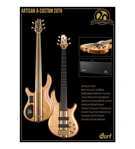 Cort A4 Custom 20Th Nat Bass Gitar, Çantalı, Naturel