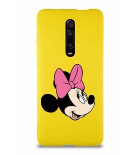 Xiaomi Redmi K20 Soft Premier Kapak Minnie Mouse-A Tasarımlı Silikon Kılıf - Sarı (Şeffaf)